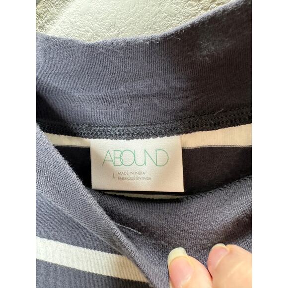 Abound Gray & White Stripe Sleeveless Mock Neck Bodysuit L - Picture 6 of 14